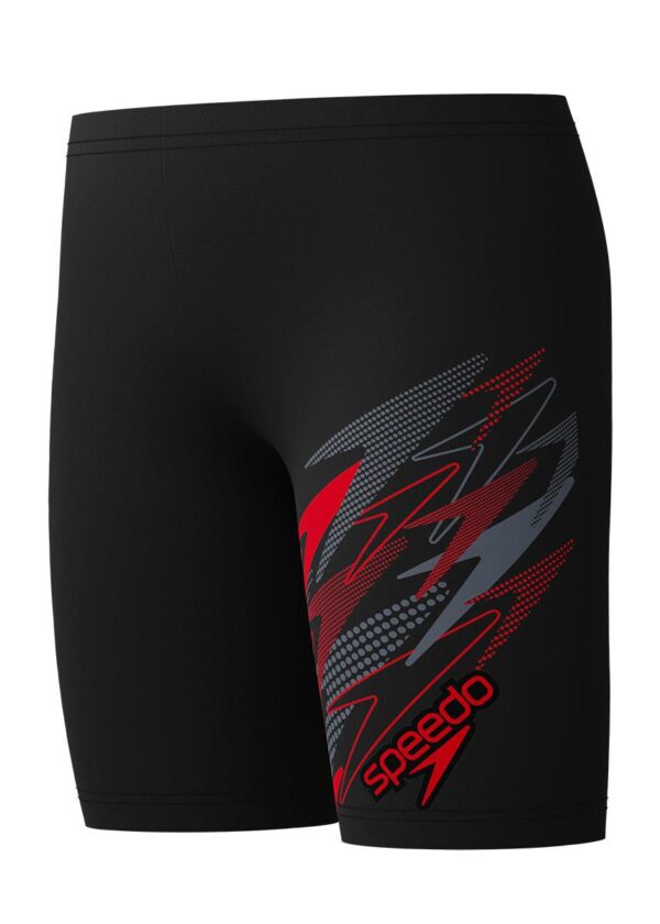Speedo Boys Medley Logo Jammer - Black / Red-0