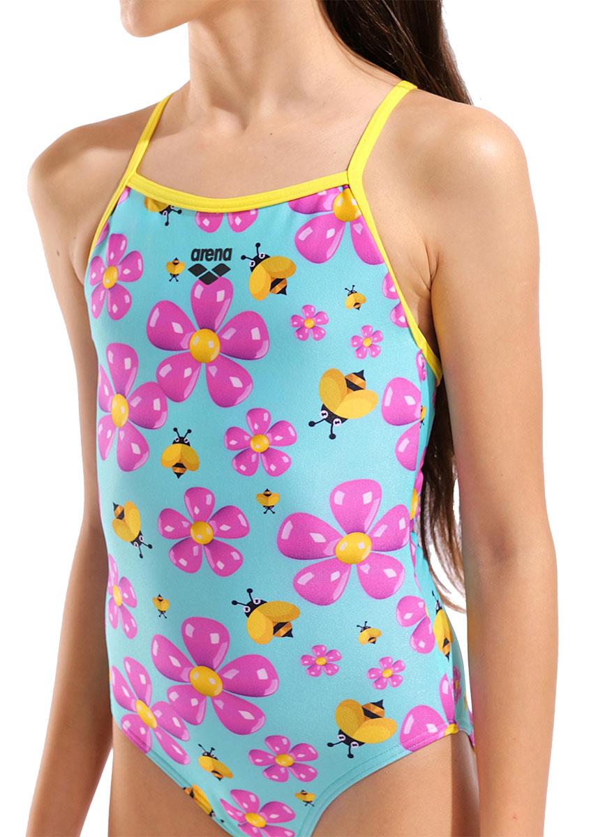 Arena Girls Spring Light Drop Back Swimsuit - Multi / Yellow-633035