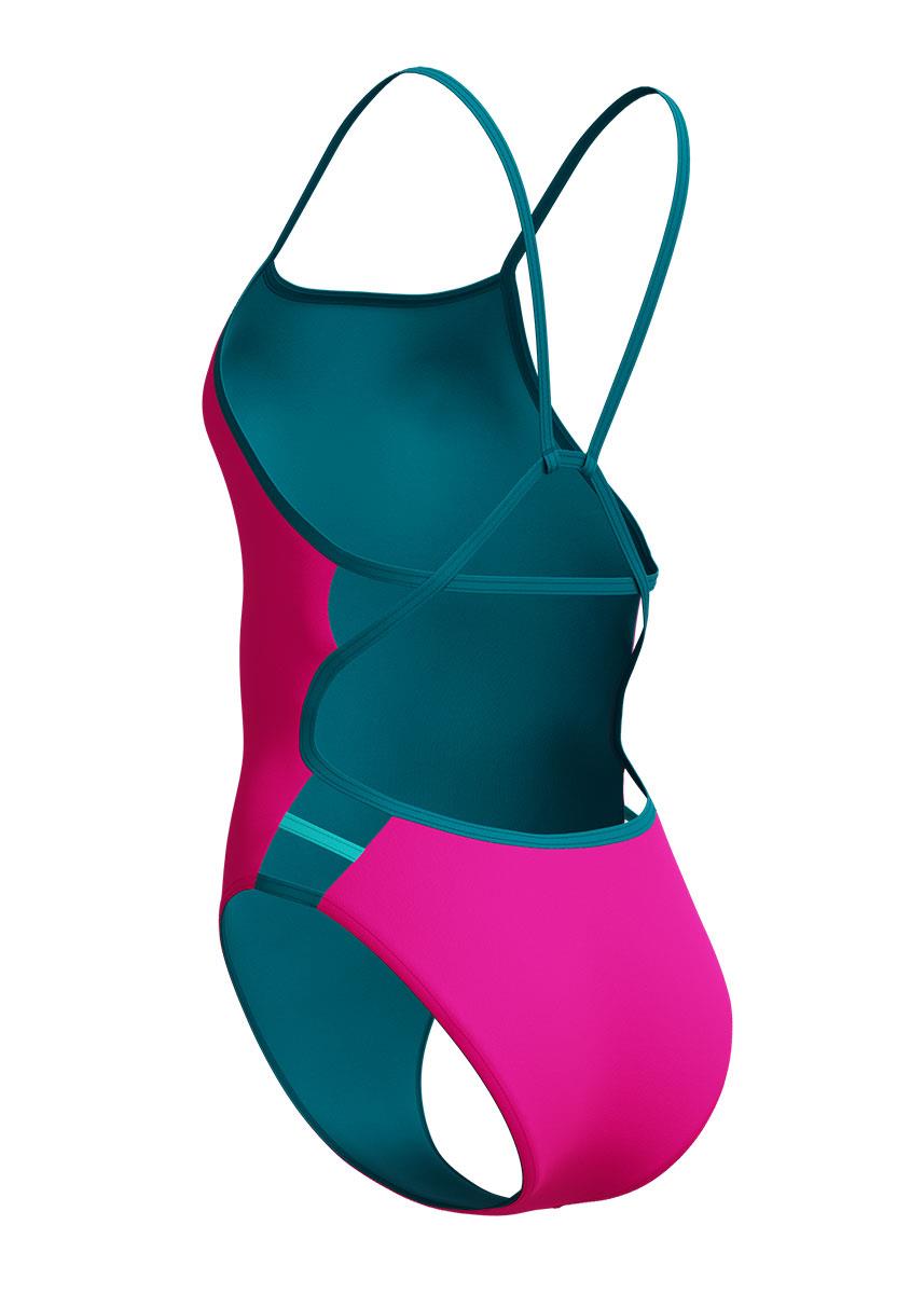 Speedo Womens Solid Tri Back Swimsuit - Punchy Pink-633119