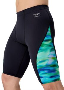 Speedo Mens Spliced Printed Jammer - Turquoise / Green