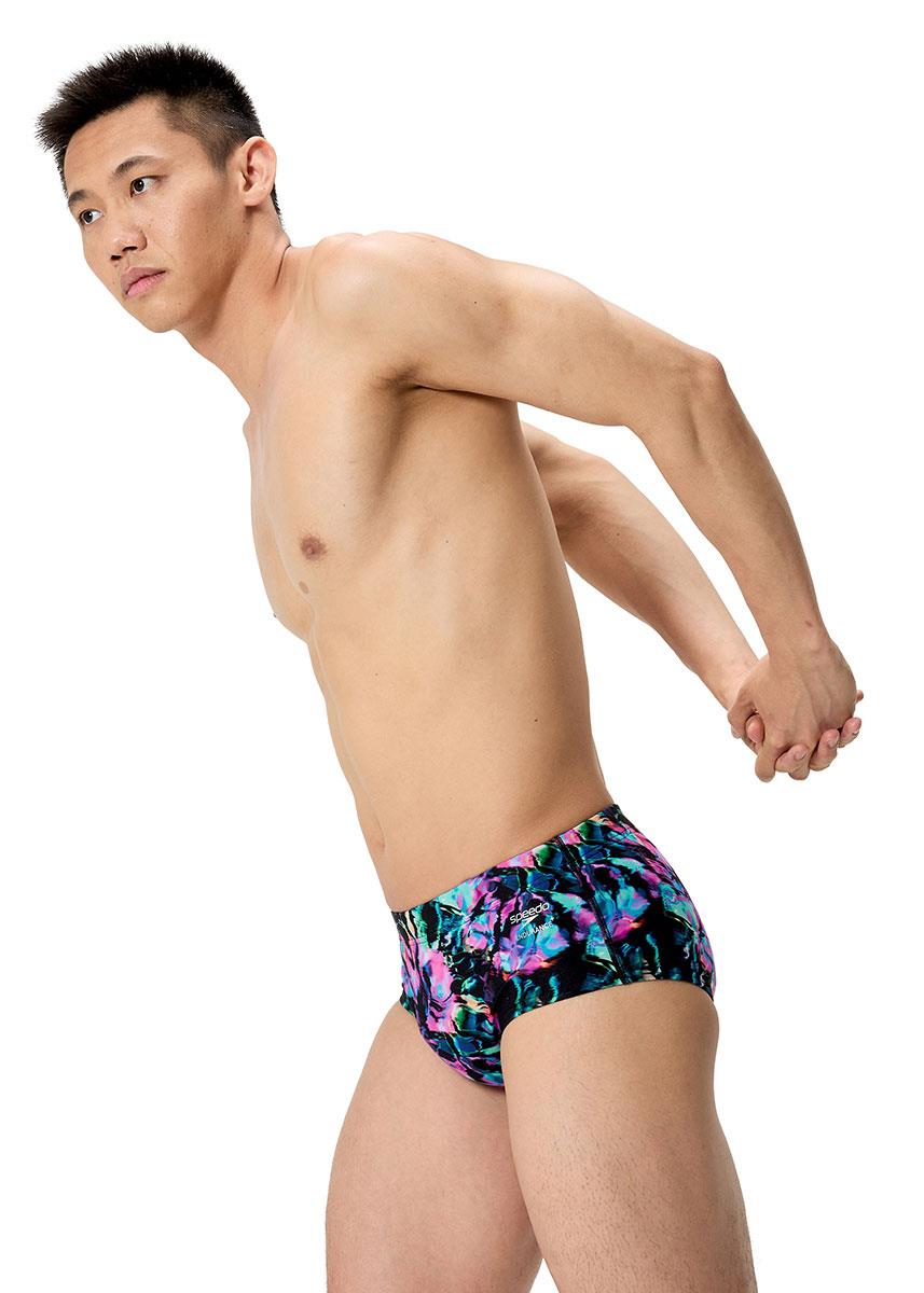 Speedo Mens Printed 13.5 cm Brief - Black / Purple-633217