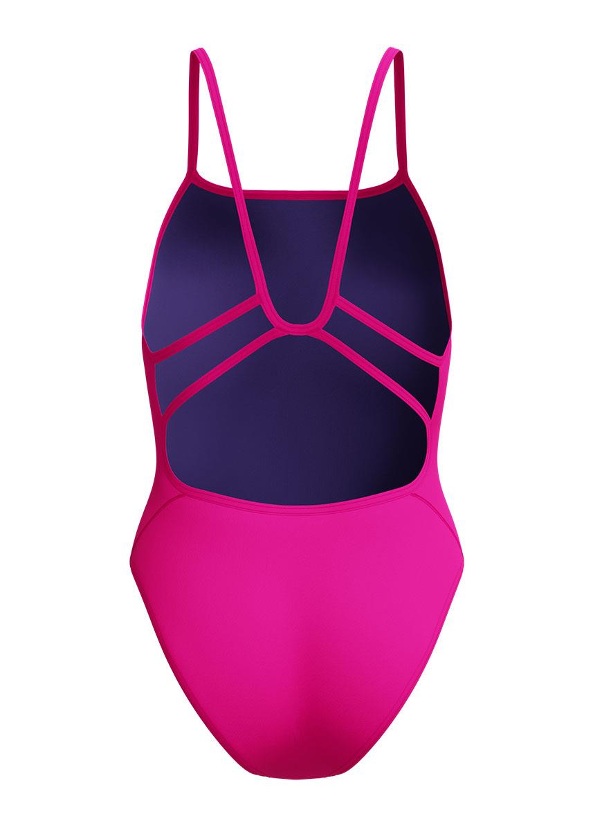 Speedo Womens Solid Web Back Swimsuit - Punchy Pink-633278