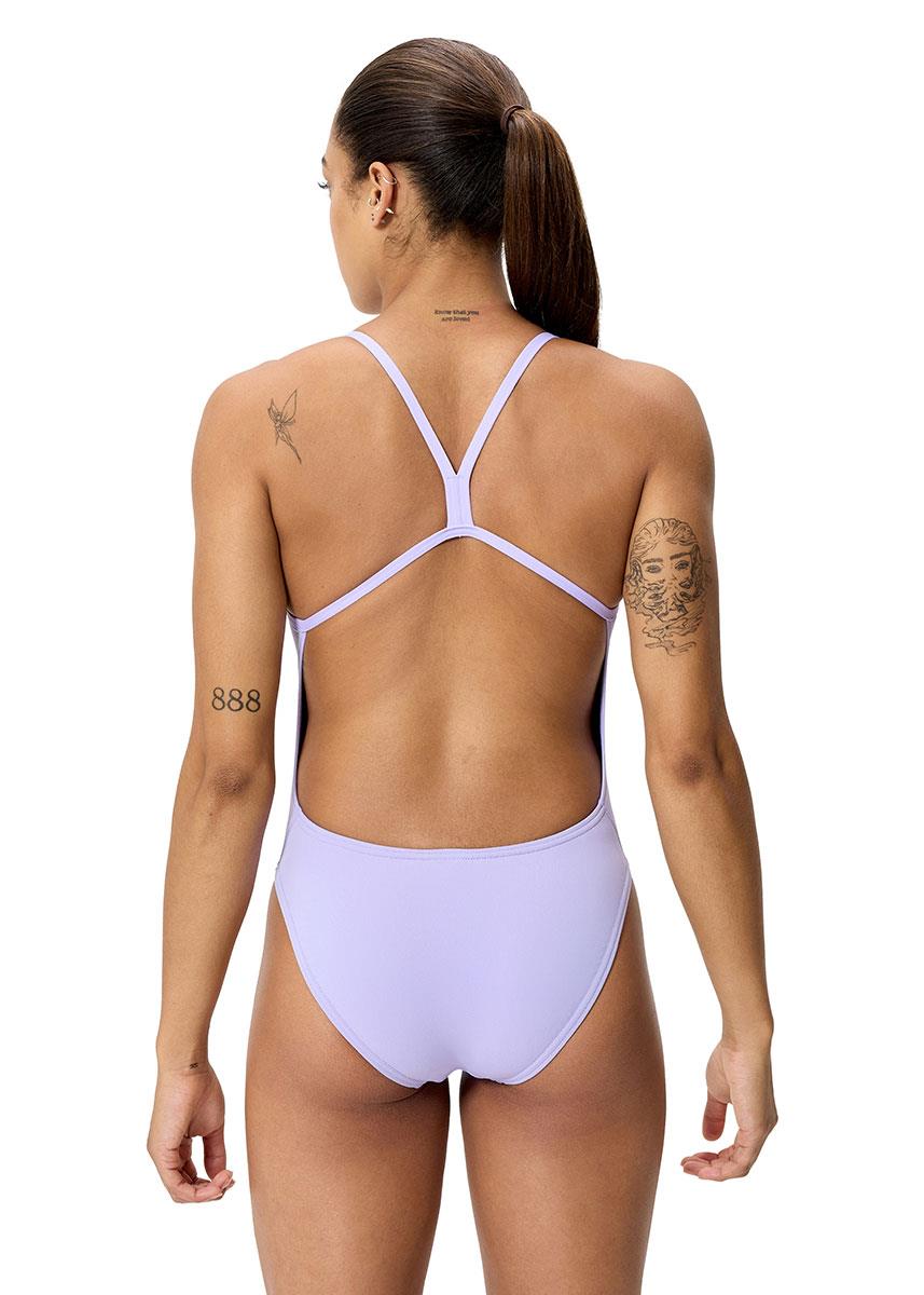 Speedo Womens Solid V-Back 2.0 Swimsuit - Bright Lavender-633256