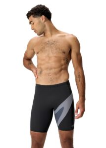Speedo Mens Hyperboom Logo Jammer - Black / Grey