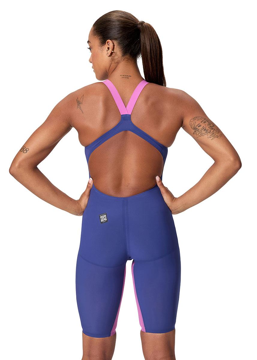 Speedo Fastskin LZR Pure Valor 2.0 Openback Kneeskin - Navy / Purple-633686