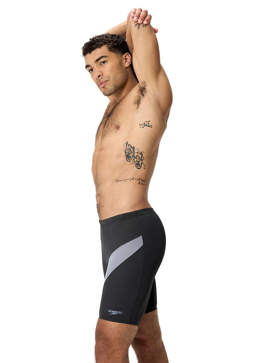 Speedo Mens Hyperboom Logo Jammer - Black / Grey-633631