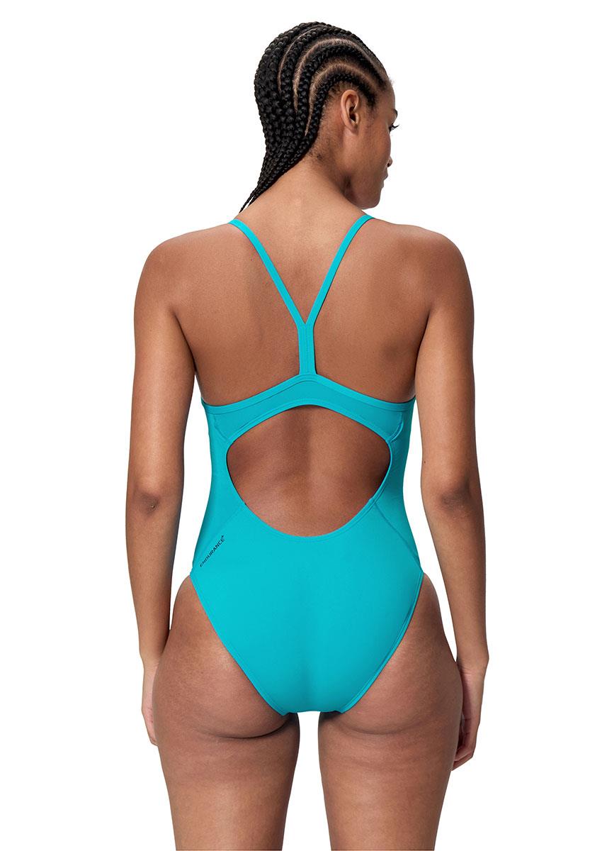 Speedo Womens Endurance+ Logo Thin Strap Swimsuit - Mayan Blue-633657
