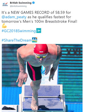 Adam Peaty Twitter