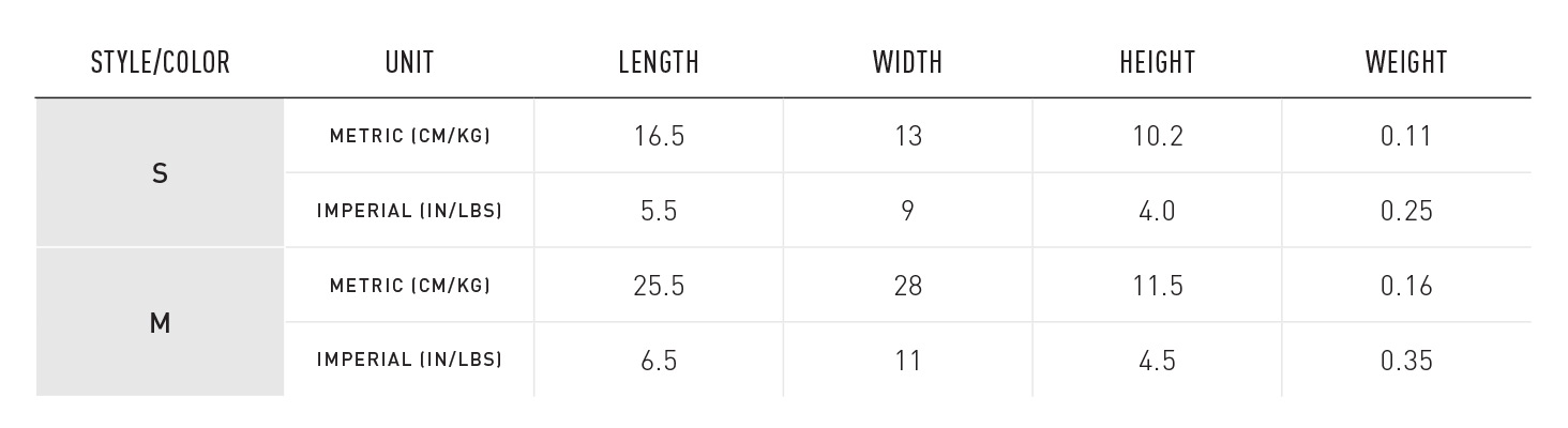 FINIS Axis Buoy Size Chart