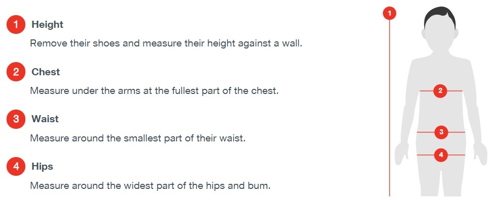 boys swimsuit size chart