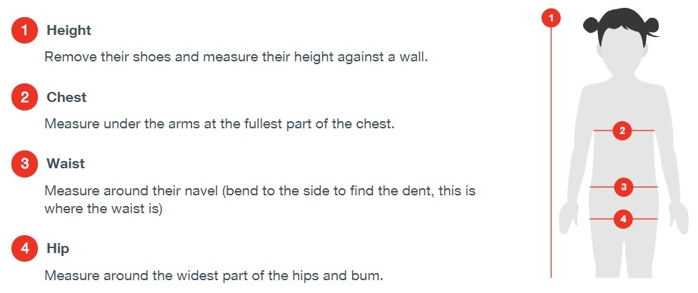 girls swimsuit size chart