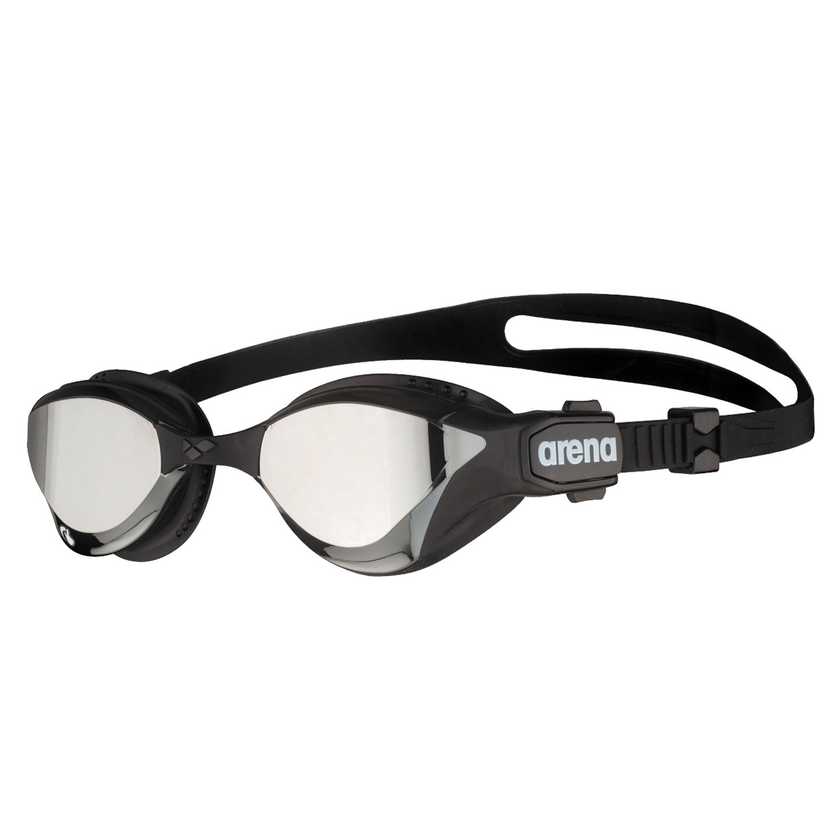 Arena Cobra Tri Swipe Mirrored Goggles - Silver / Black - Image 19