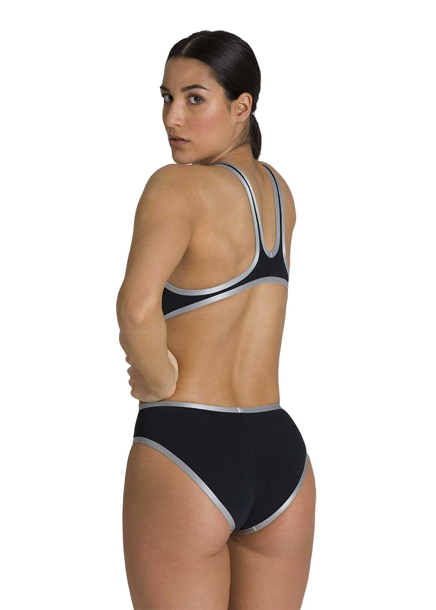 Arena Womens One Biglogo Swimsuit - Black/Silver - Image 15