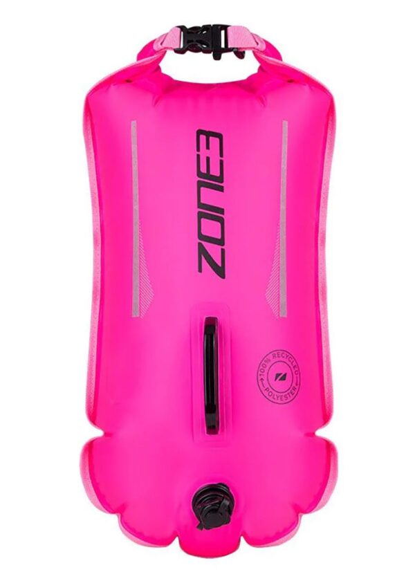 Zone3 Recycled 28L Safety Buoy / Dry Bag - Hi-Viz Pink-0