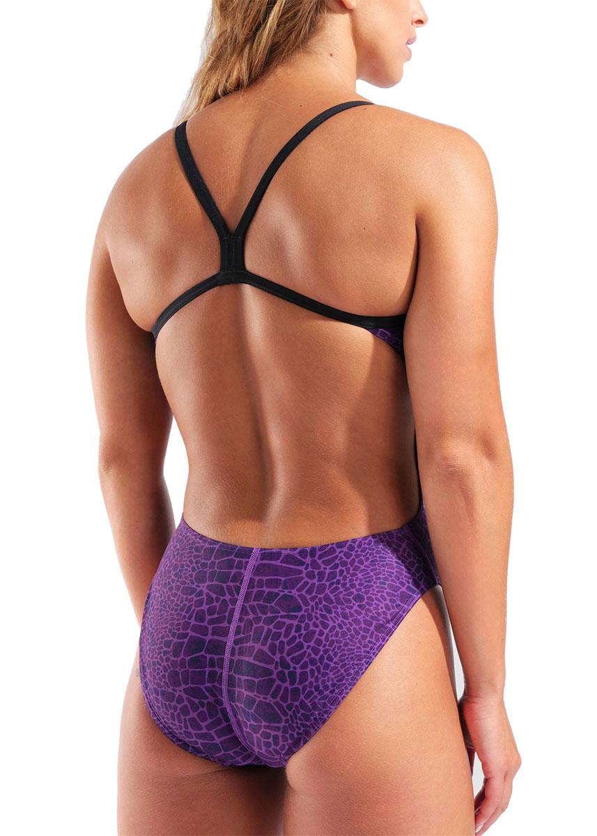 Arena Snakeskin Challenge Back Swimsuit - Black / Team Purple-634341
