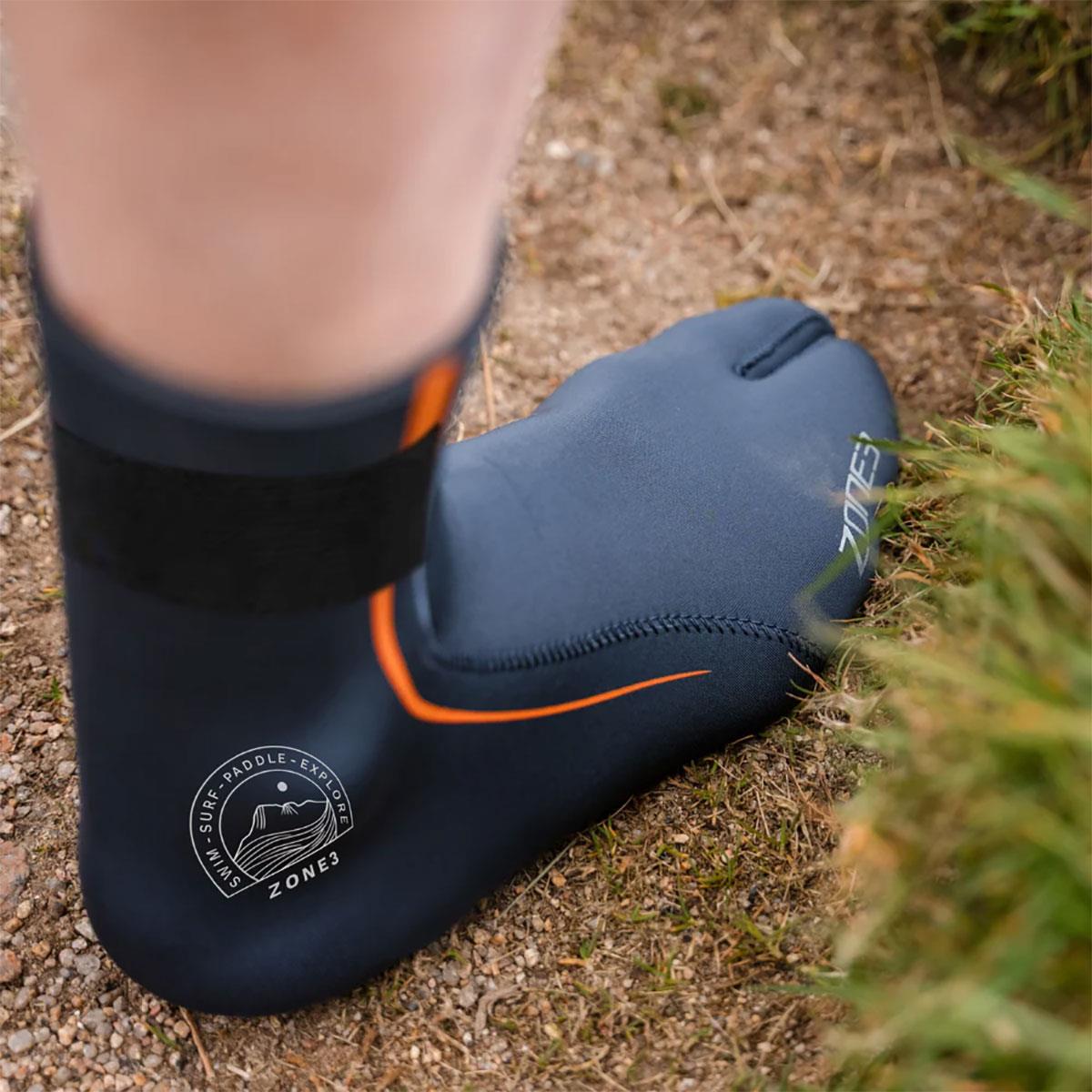 Zone3 Active-Flex Swim Sock - Grey / Orange-634504