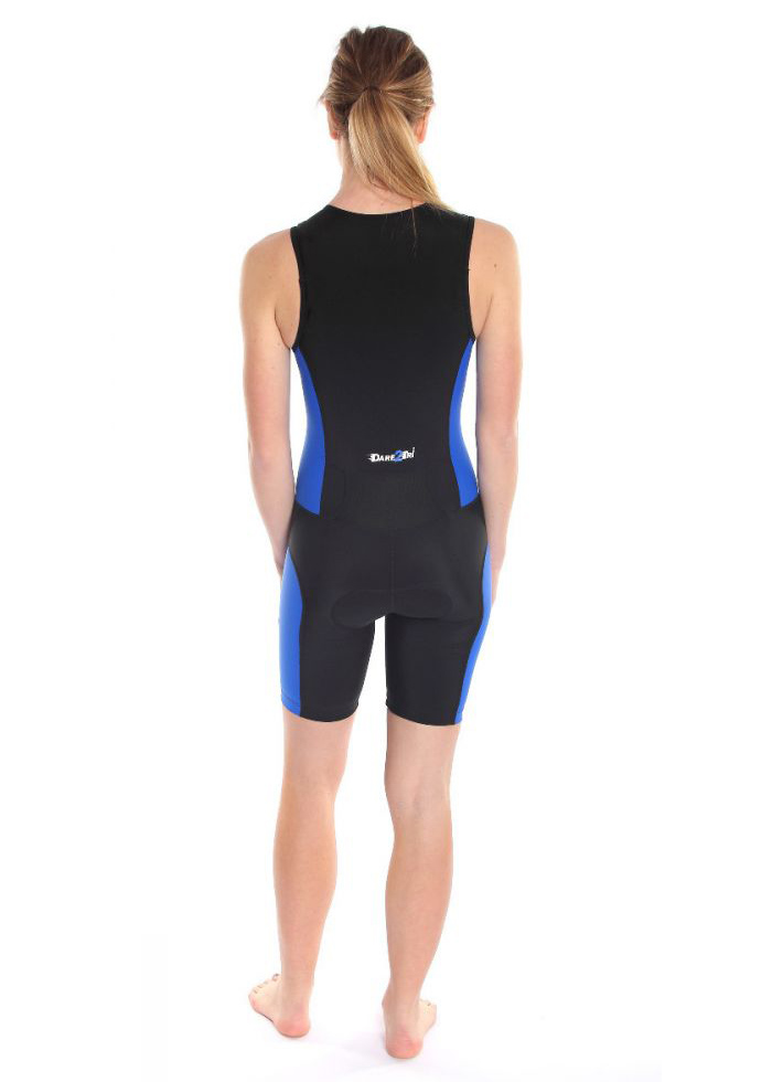Dare2Tri Women's Tri-Suit - Black / Blue - Image 3