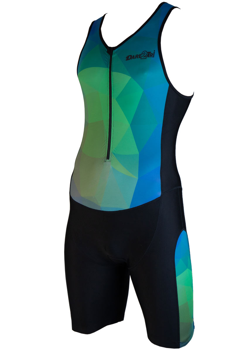 Dare2Tri Men's Ltd Funky Tri-suit - Black / Green - Image 12