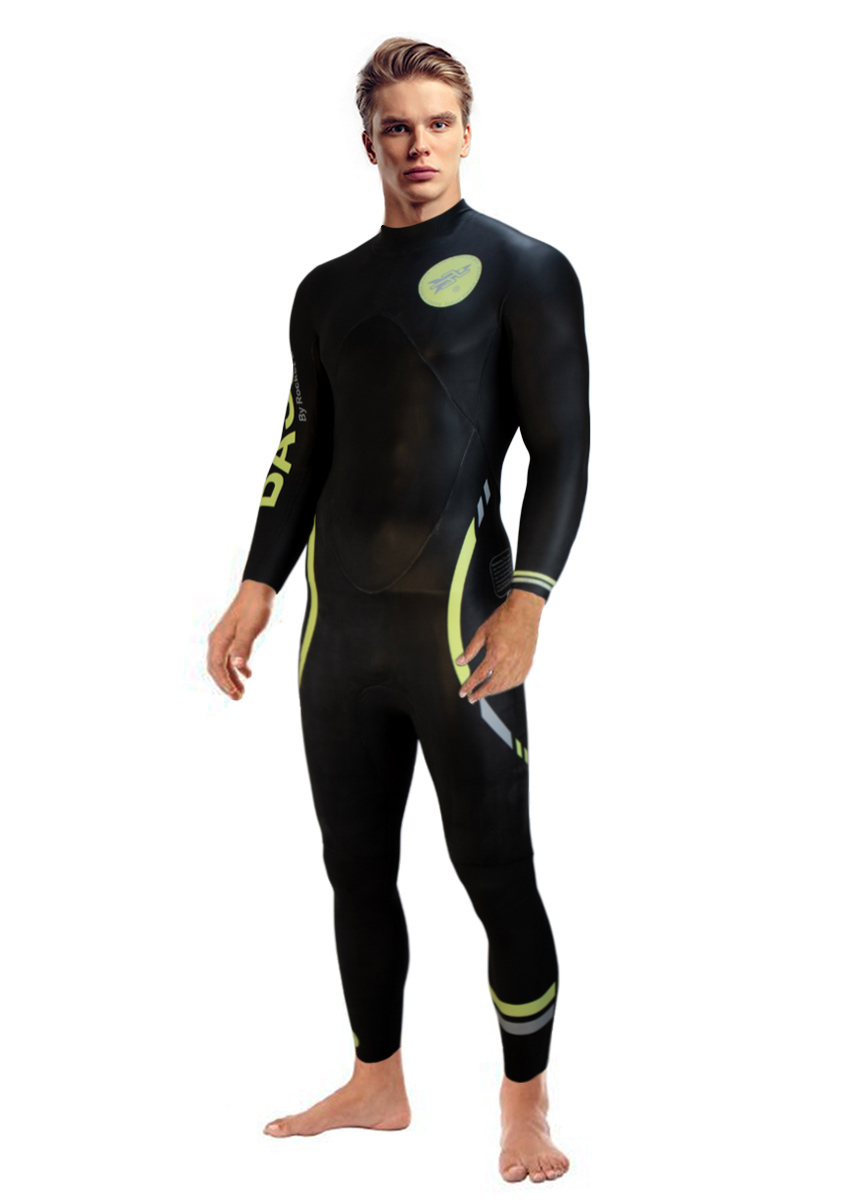 Rocket Science Sports Men's Basics Wetsuit- Black / Yellow - Image 7