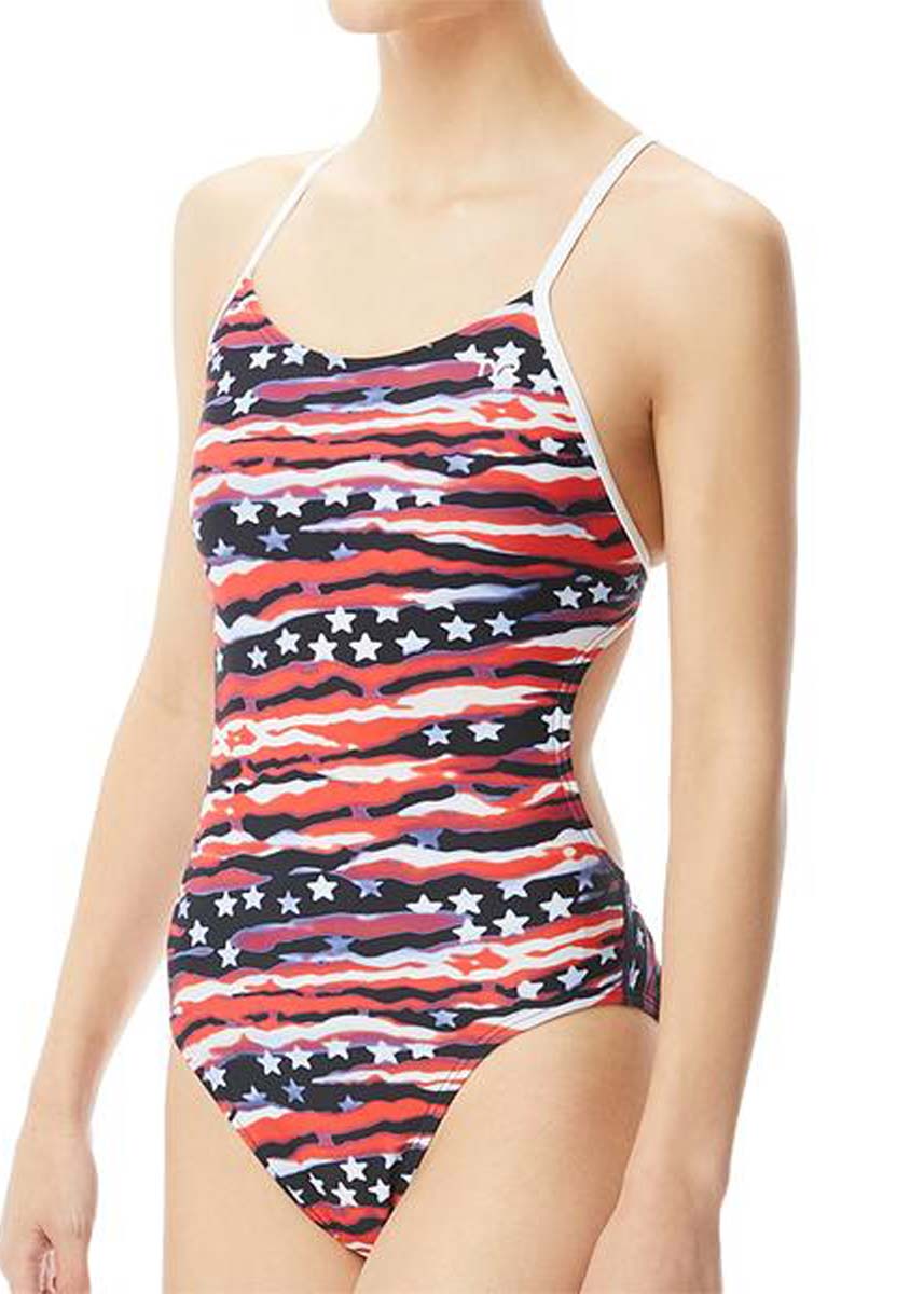 TYR All American Cutoutfit Swimsuit - Red/White/Blue - Image 7