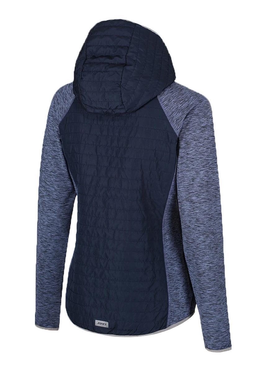 Zone3 Women's Hybrid Puffa Quilted Jacket - Petrol Blue/ Coral - Image 2