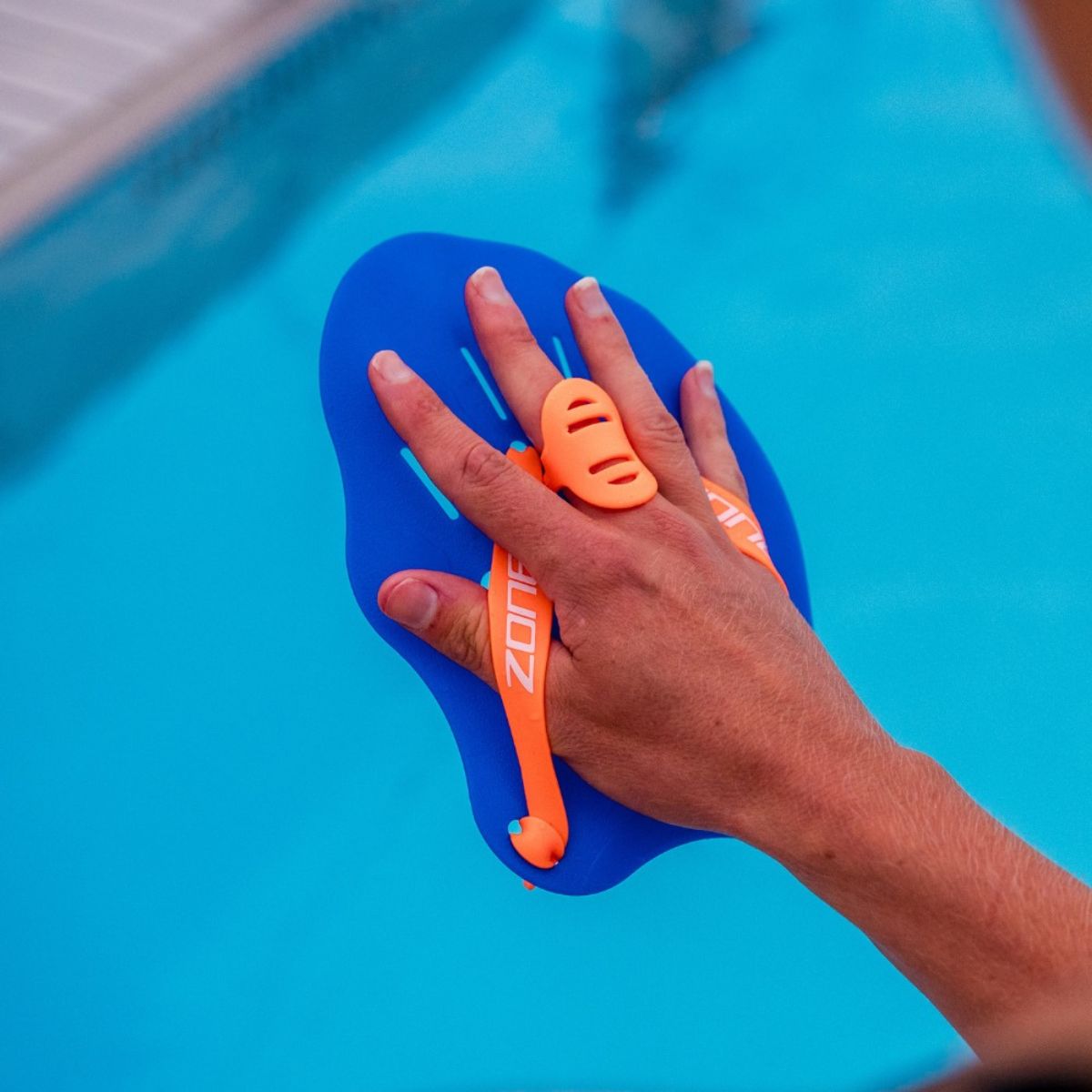 Zone3 Ergo Hand Paddles - Blue / Orange - Image 6