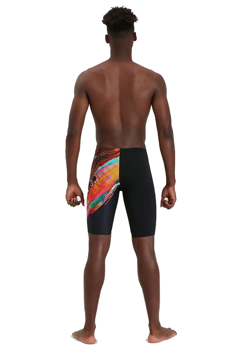 Speedo Glitche V-Cut Placement Jammer - Black/ Salso/ Blue/ Lime - Image 9