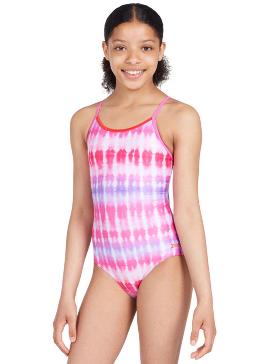 Zoggs Kids Starback Swimsuit - Sunset Haze Print - Image 2