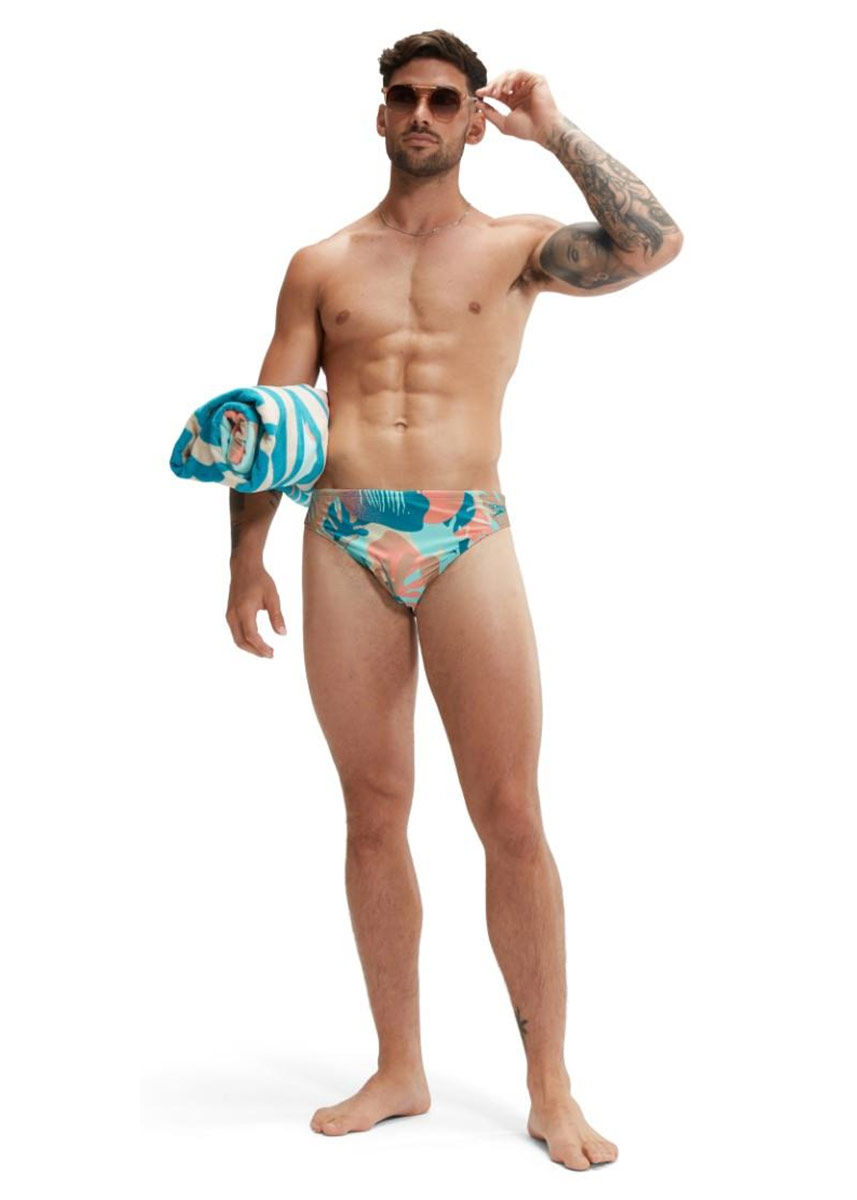 Speedo Mens 5 cm Escape Brief - Peacock / Coral / Tan / Blue / Taupe - Image 12