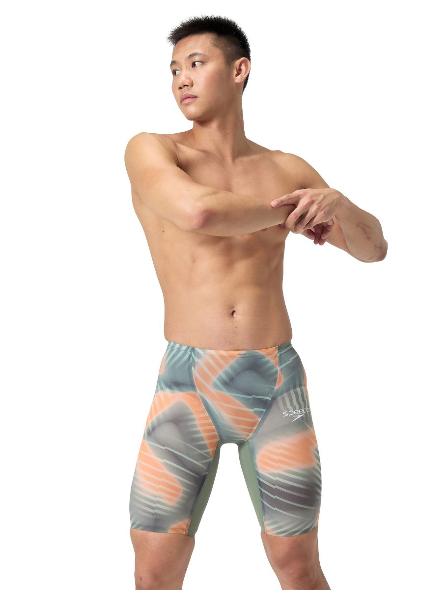 Speedo Fastskin LZR Pure Valor 2.0 High Waisted Jammer - Green / Orange - Image 5