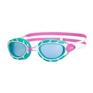 Zoggs Predator Junior Goggles - Pink/Turquoise/Tinted Blue-0