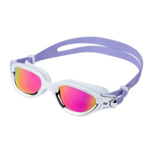 Zone3 Venator-X Polarised Swim Goggles - White / Silver / Lilac-0