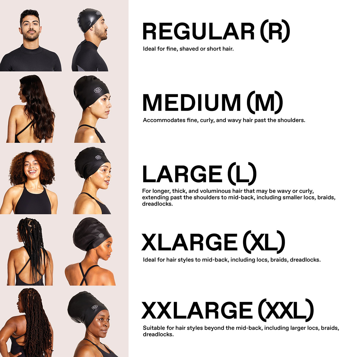 Soul Cap Adult Voluminous Swim Cap - Black - Image 5