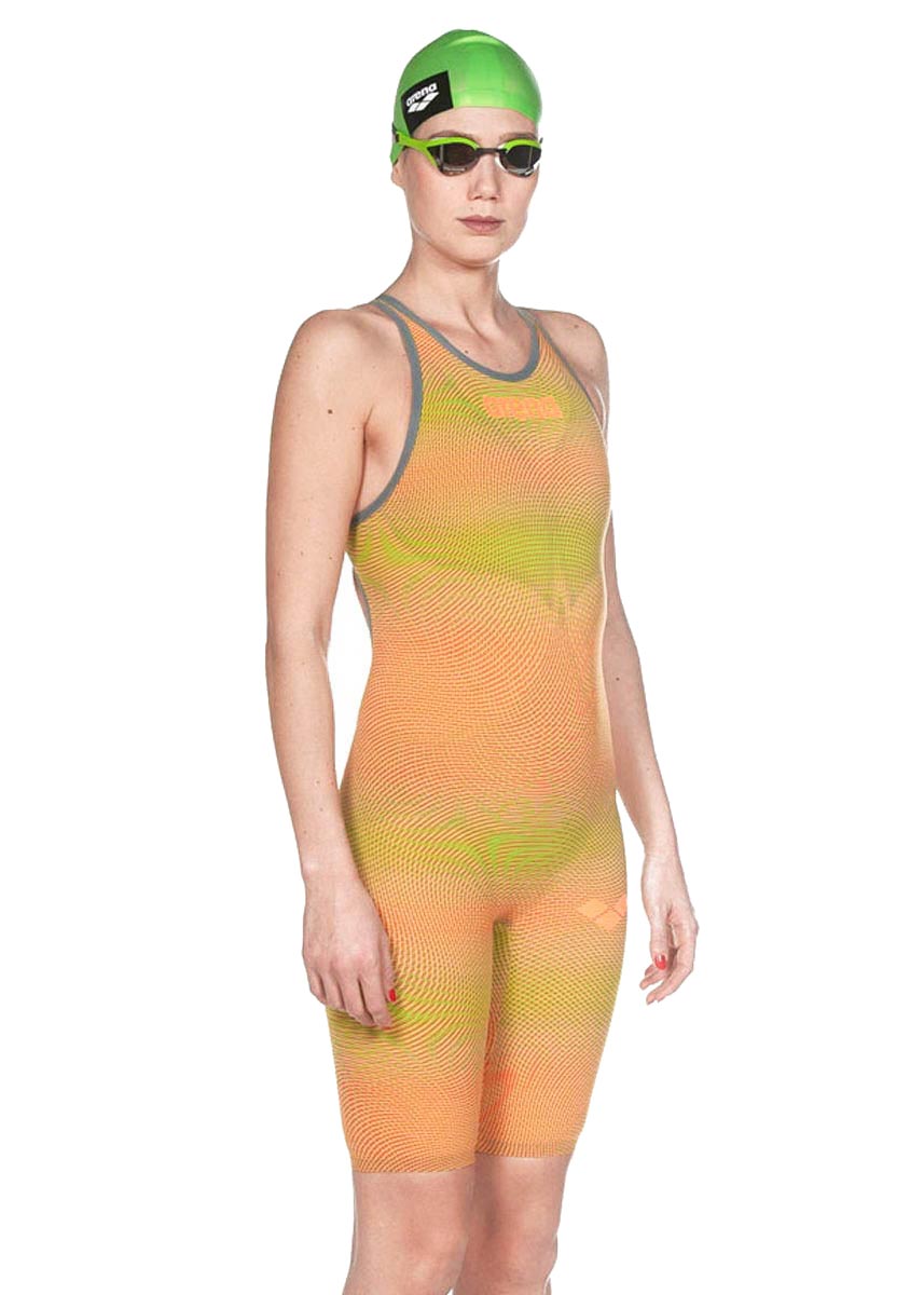 Arena Carbon Air² Openback Kneeskin - Lime / Orange - Image 8