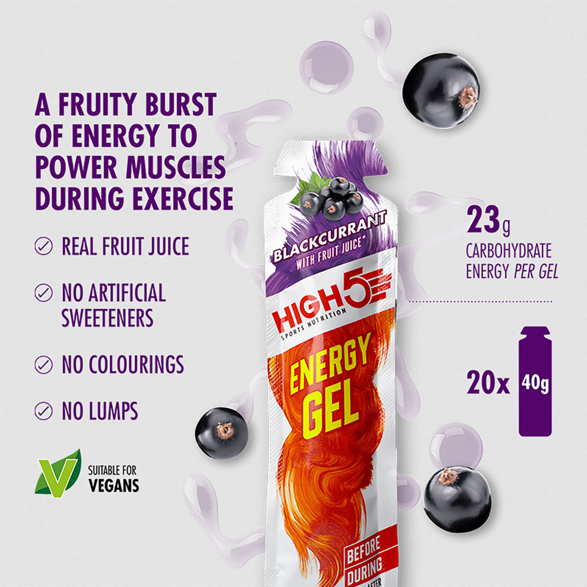 HIGH5 Energy Gel - Blackcurrant - 40g - Image 5