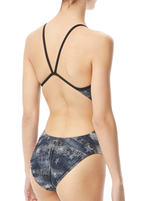 TYR American Dream Cutoutfit Swimsuit – Black/Grey