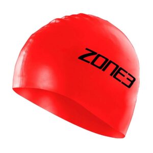 Zone3 Silicone Swim Cap - Red-0