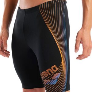 Arena Men's Design Swim Jammer - Black / Orange / Turquoise
