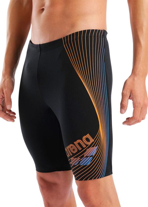 Arena Men's Design Swim Jammer - Black / Orange / Turquoise