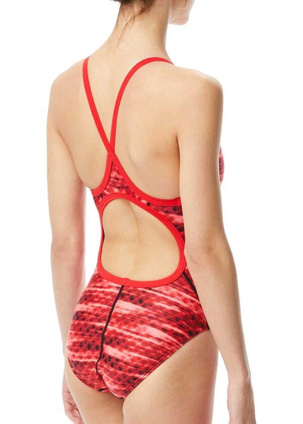 TYR Women’s Durafast Elite Castaway Diamondfit Swimsuit – Red
