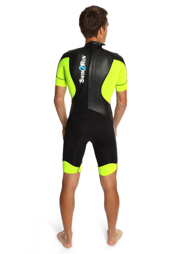 Dare2Tri Mens SwimRun GO Wetsuit - Black / Yellow - Image 2