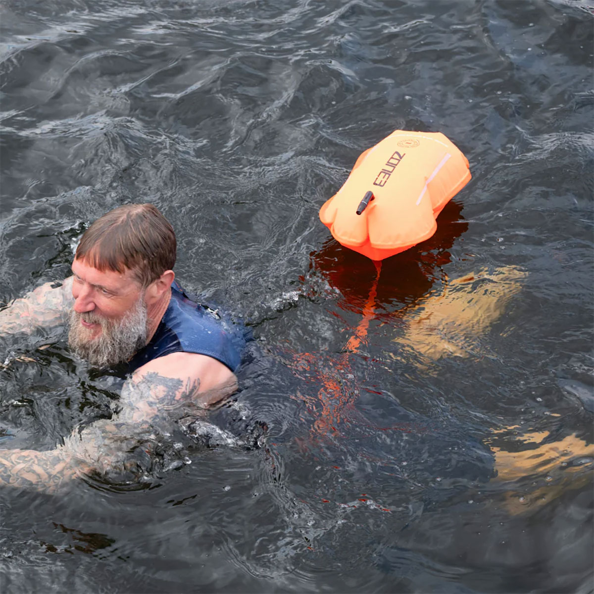 Zone3 Recycled Swim Safety Buoy/Tow Float - Orange - Image 2