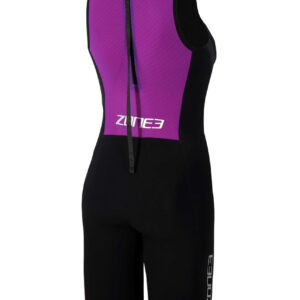 Zone3 Women’s Steamline Sleeveless Swim Skin – Black / Purple