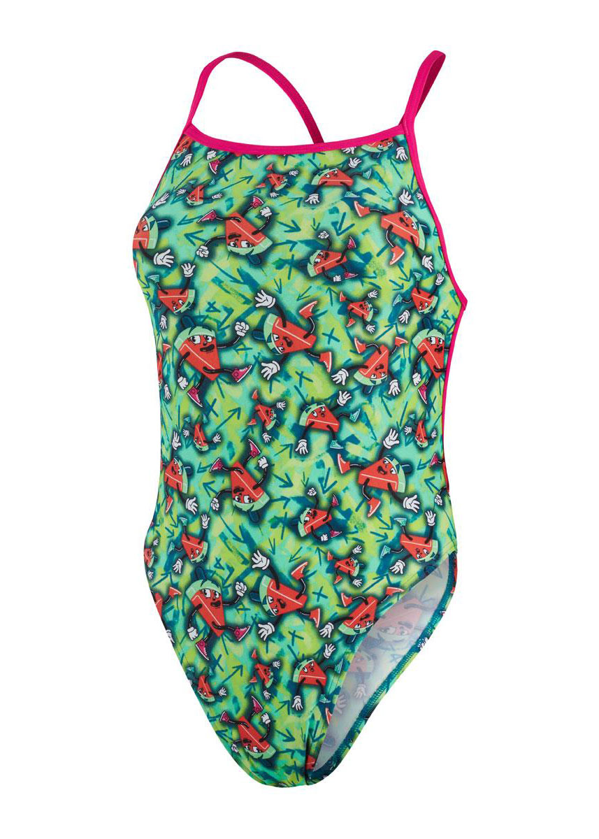 Speedo Women's Melon Mayhem Allover Vback Swimsuit - Lime/ Pink/ Green/ Watermelon - Image 11