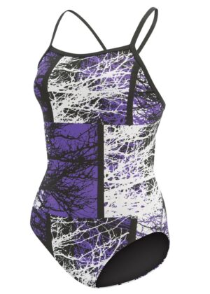 Dolfin Girls Reliance Phantom V Back Swimsuit - Purple