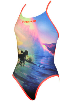 HEAD Girls Swim Liquid Last Costume Light Blue / Pink