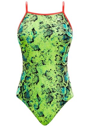 The Finals Girls Boa Foil  Swimsuit - Green