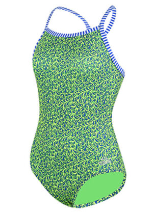 Dolfin Girls Pom Pom Swimsuit - Green / Blue
