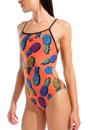 Arena Pineapples Tie Back Swimsuit - Orange / Multi / Black-0
