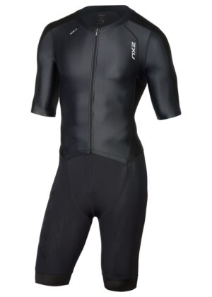 2XU Men's Comp Full Zip Sleeved Trisuit - Black / Black